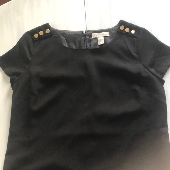 Black shift dress with gold accent - Picture 2 of 5